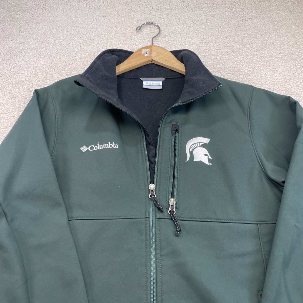 Columbia Jacket Mens S Green Michigan State‎ Spartans Softshell Full Zip Fleece